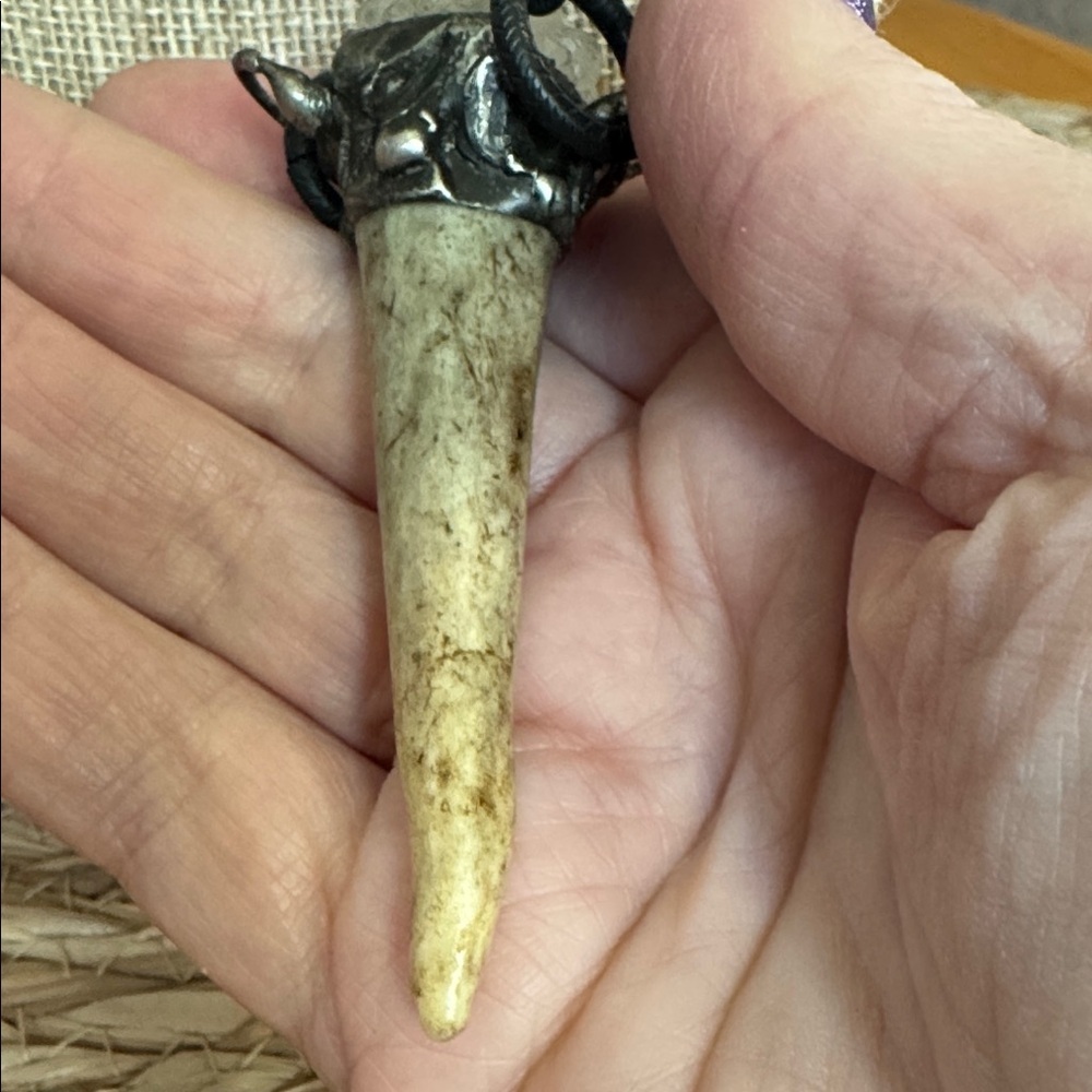 Antler tip crystal cluster necklace - Picture 4 of 7